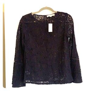 Loft navy lace top